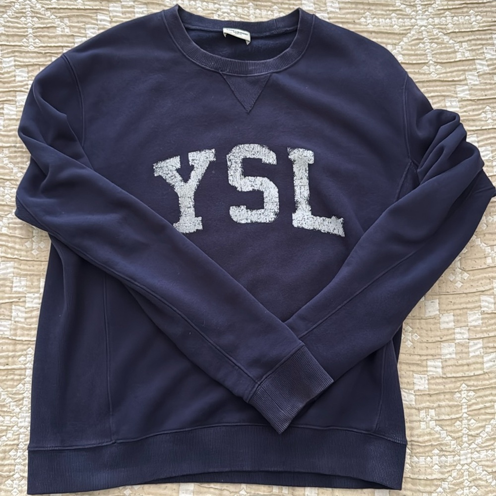 Sweatshirt Adult Medium Crew Neck Casual Navy Blue